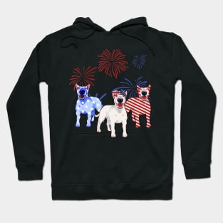 Red White Blue Bull Terrier American Flag 4th Of July Shirt Hoodie